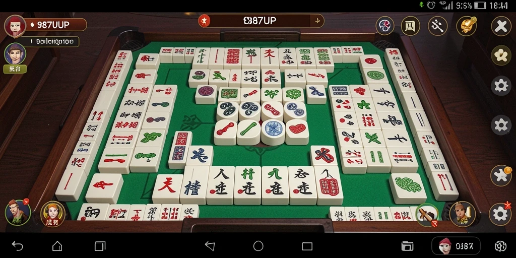 Tampilan screenshot permainan Mahjong di 987UP yang menarik.