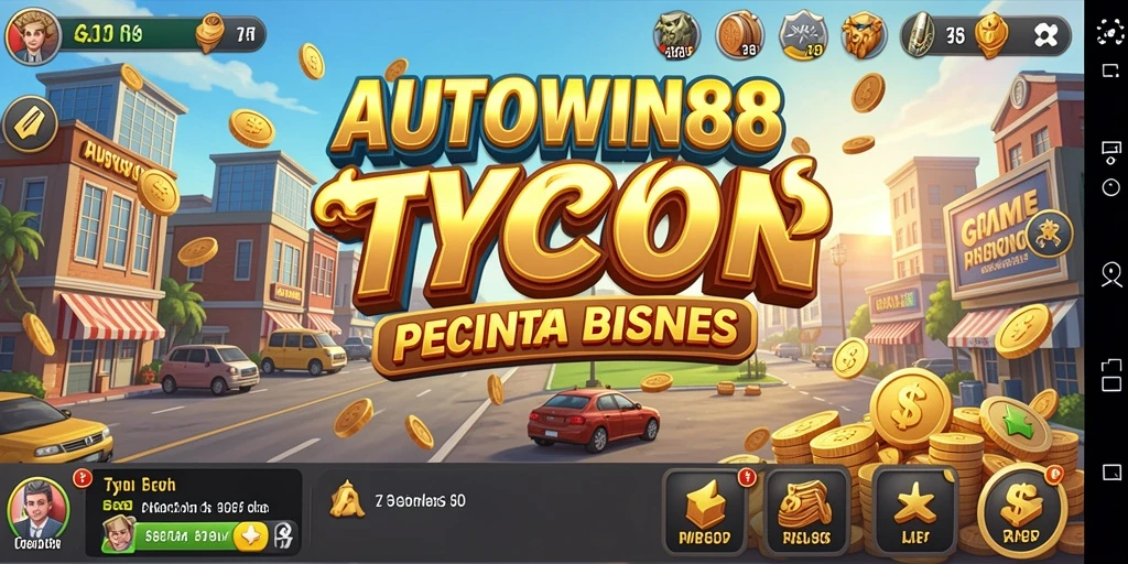 Screenshot AUTOWIN88 menampilkan gameplay manajemen bisnis yang seru.