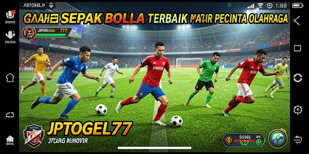 Screenshot gameplay JPTOGEL77 dengan aksi sepak bola yang mendebarkan.