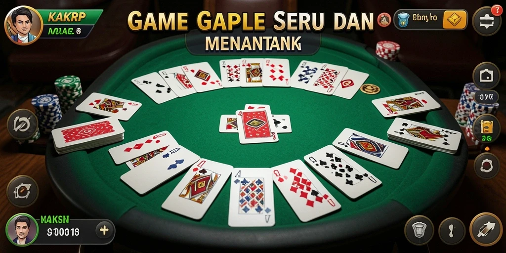 Screenshot KAKRP menampilkan pertandingan Gaple yang mengasyikkan.
