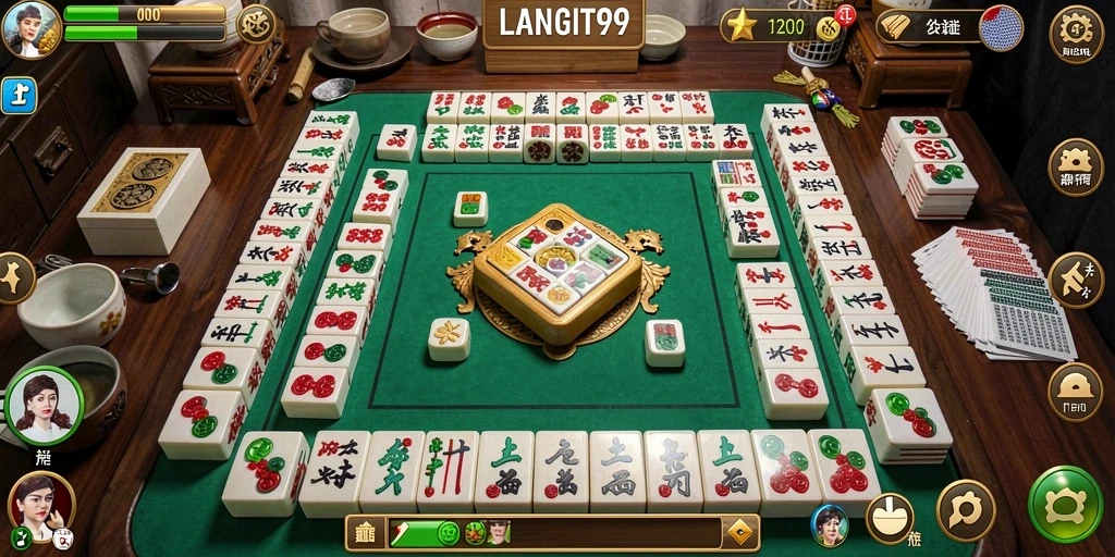 Screenshot gameplay LANGIT99 menampilkan aksi seru permainan Mahjong.
