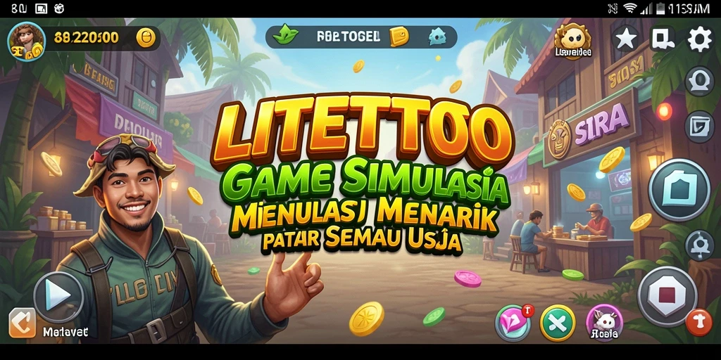 Screenshot LITETOTO menunjukkan gameplay simulasi yang mendalam dan interaktif.