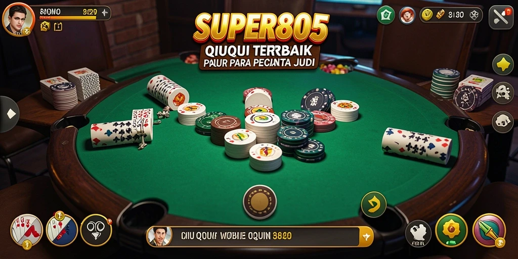Screenshot gameplay <strong>SUPER805</strong> menunjukkan aksi seru permainan QiuQiu.