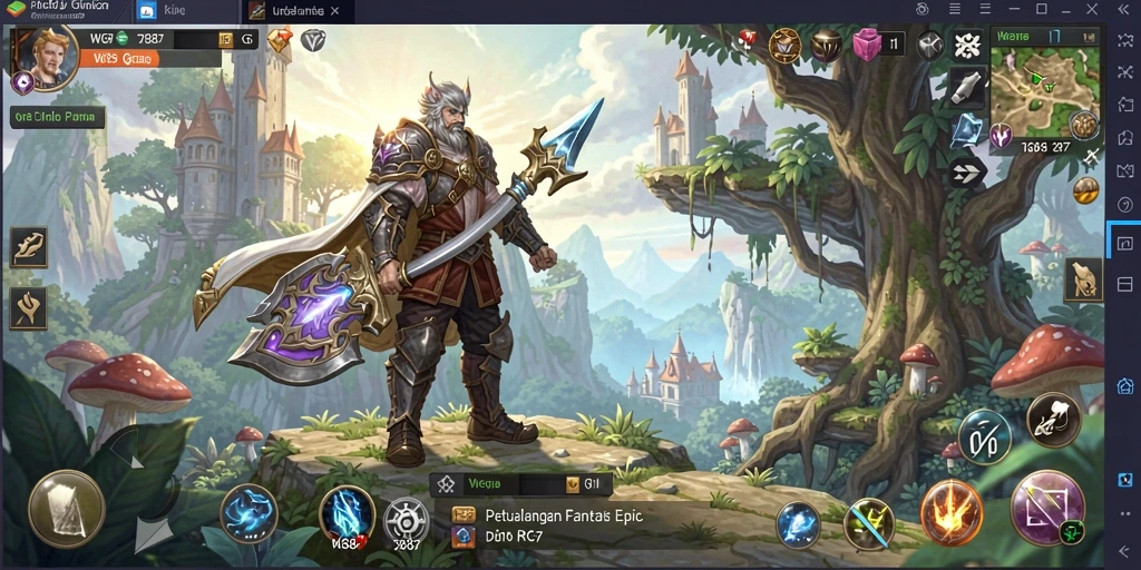 Screenshot gameplay WG87 menunjukkan pertarungan yang mendebarkan di dunia RPG.