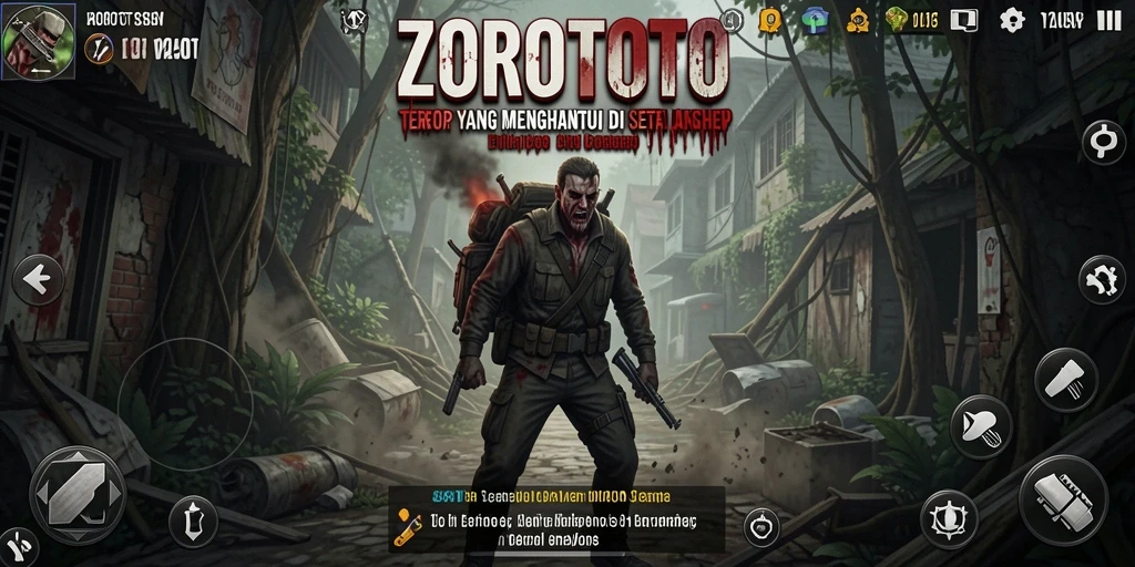 Screenshot gameplay ZOROTOTO menampilkan suasana Horror yang menegangkan.